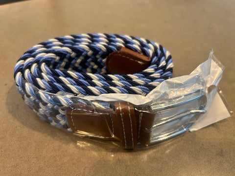 Apsley Unisex Stretchy Navy,Light Blue And White Belt