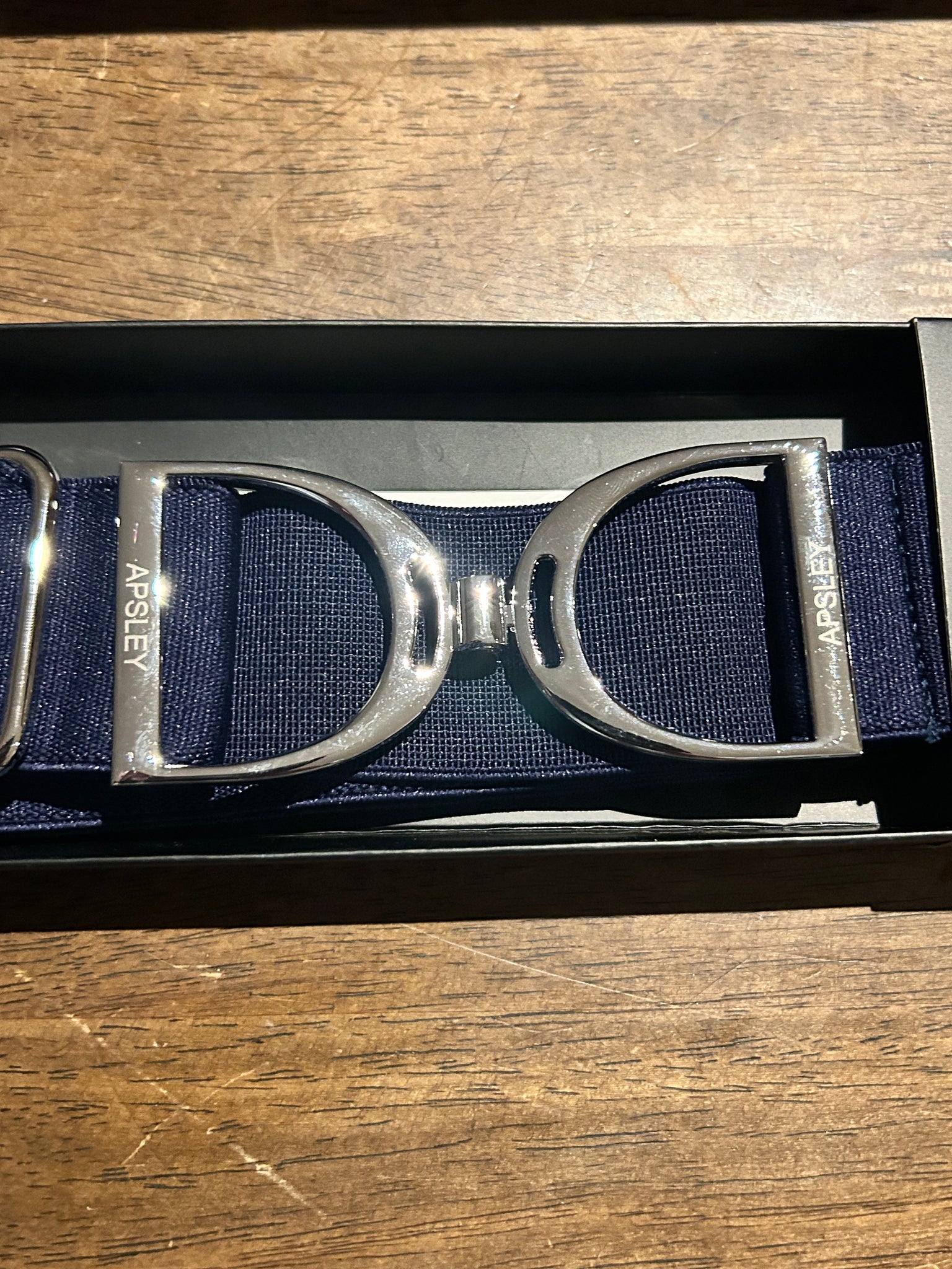 Apsley Navy 1 1/2 inch elastic stirrup belt