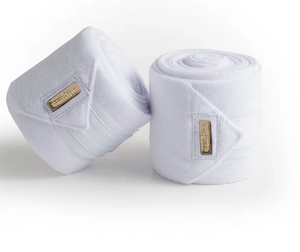Equestrian Stockholm Fleece Bandages White Gold