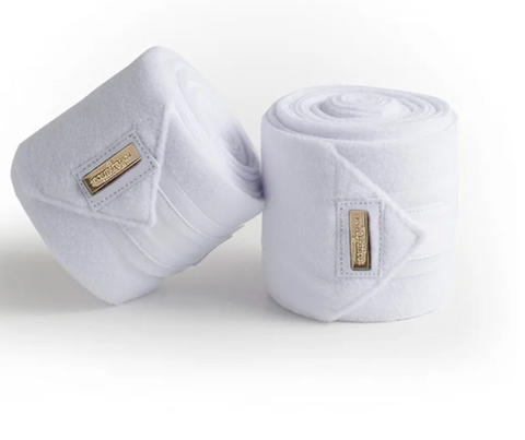 Equestrian Stockholm Fleece Bandages White Gold